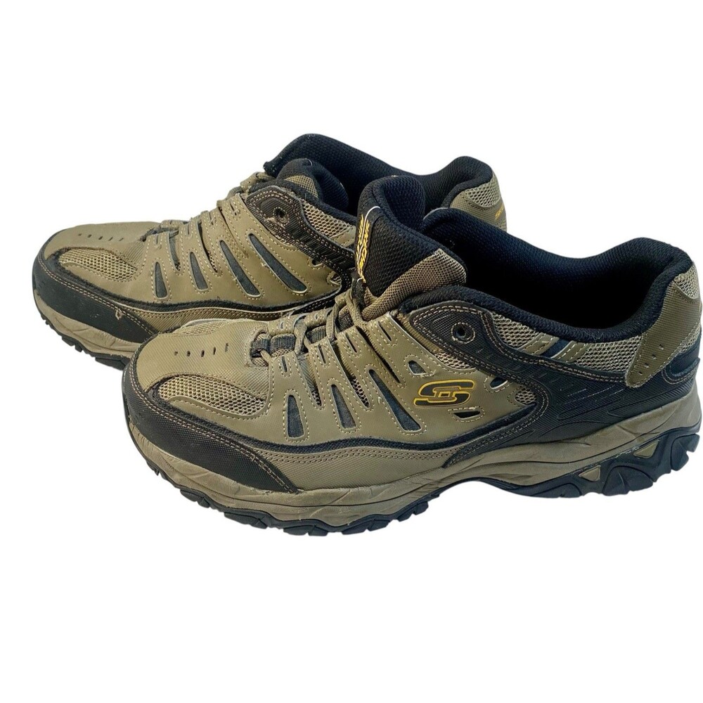 Skechers Afterburn Mens Shoes Size 13 W Olive Green Black Athletics Memory Foam